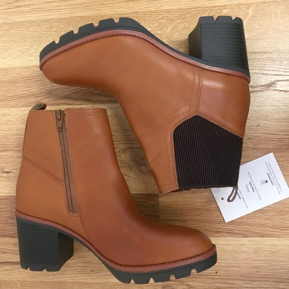 NATURALIZER Verney Brown Leather Chelsea Boot Lug Sole Weatherproof Size 9.5 New - Picture 9 of 15